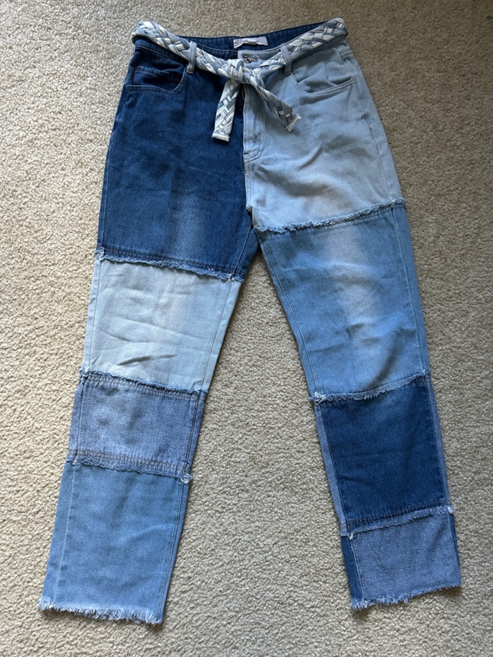 Patchwork Two-Tone Blue Women’s Jeans 27